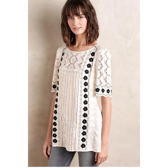 Anthropologie Floreat Veille Peasant Top - Picture 1 of 7